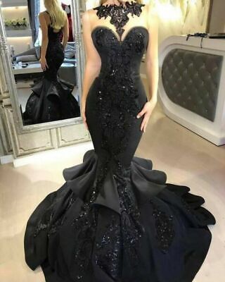 black mermaid wedding gown