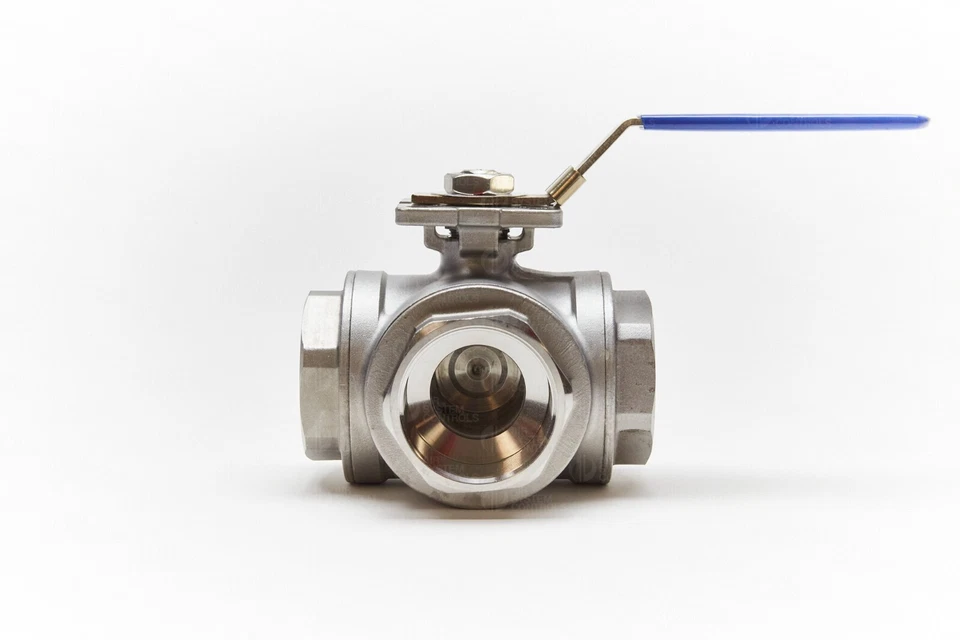 2 Inch - Stainless Steel - 3 Way - Lever Ball Valve - BSPT Female - L and T Port - Image 3 of 4