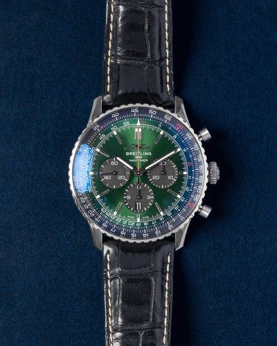 Breitling Navitimer B01 Chronograph AB0137 46mm Green Dial Steel Watch