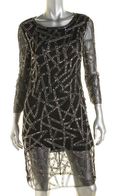 brown beaded mini dress Inori Beaded Mini Dress in Antique Gold main image 0
