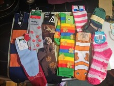 Lot Of 9 Pairs Of Colorful Socks. Different Brands.