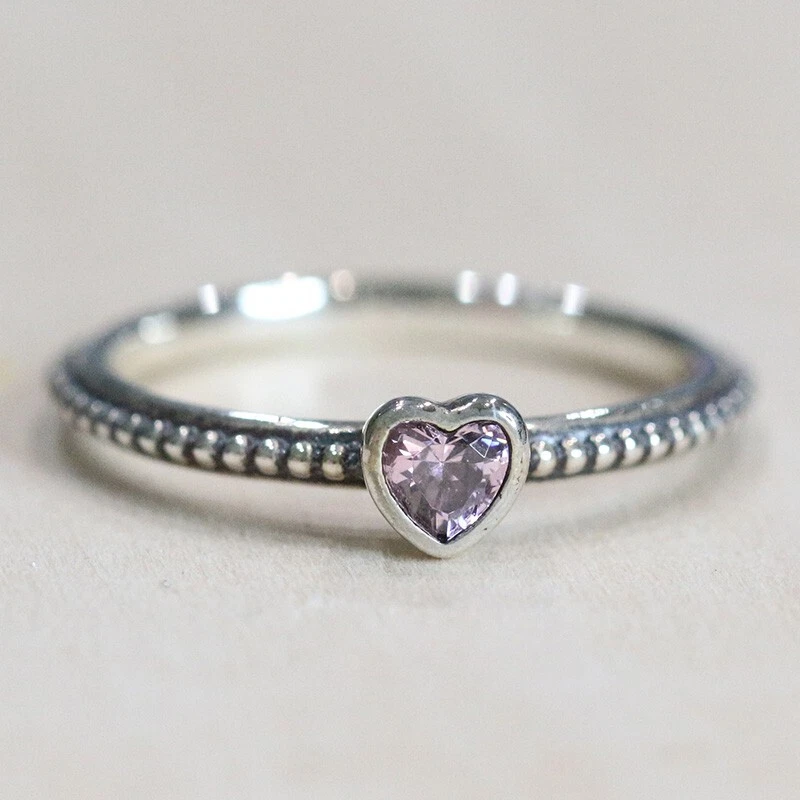 Nuevo Auténtico Anillo Pandora One Love Rosa 190896SLP Talla 58 W Etiqueta y Bolsa de Gamuza Foto 3 de 4