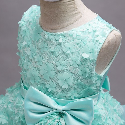 Flower Girls Maxi Dress Bridesmaid Wedding Pageant Prom Princess Lace Dance Gown - Picture 19 of 24