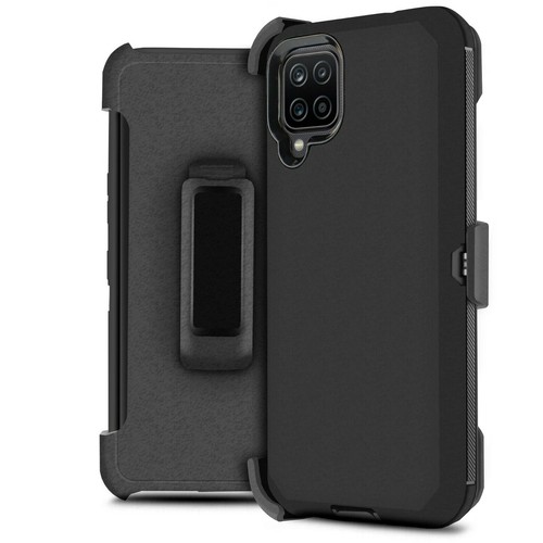 for Samsung Galaxy A12 Rugged Belt Clip Hybrid Phone Case Armor Screen Protector - Picture 24 of 27