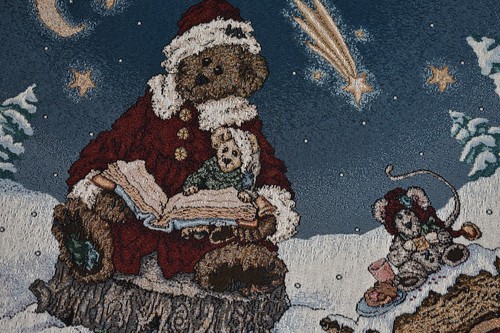 BOYDS BEARS  TAPESTRY CHRISTMAS TREE SKIRT TWAS THE NIGHT - Picture 2 of 12