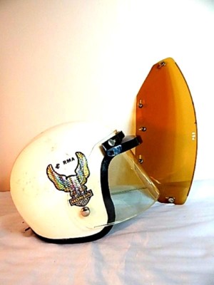 Vintage Grant Motorcycle Helmet Sun Visor Metallic Honda Cycles