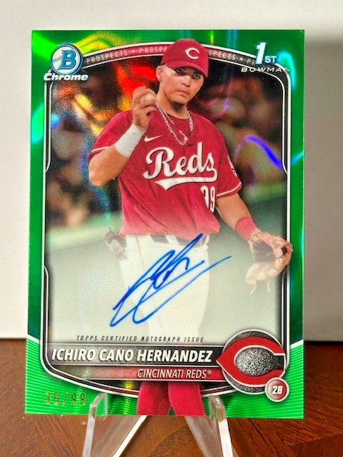 2025 BOWMAN CHROME ICHIRO CANO HERNANDEZ 1ST GREEN LAVA AUTO /99