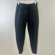 House of Harlow 1960 Pants Womens XS Black Velour Jogger Lounge Drawstring Soft