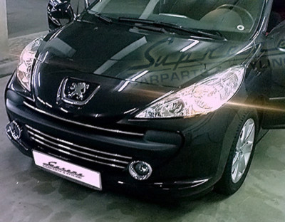 PEUGEOT 206 Und CC Und SW 98-09 Chrom Zierleisten Für Kühlergrill Oben