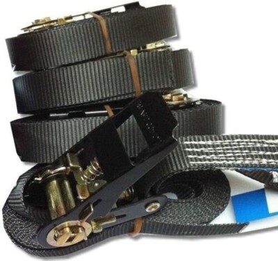 Spanngurte Zurrgurte Ratschengurte 3er Set 800kg 6m Schwarz Gurt Profi EN12195-2
