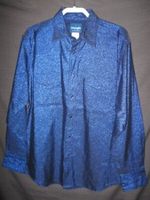 Vintage NWT Wrangler Cowboy Pearlized Snap Button Shirt Blue Western Disco