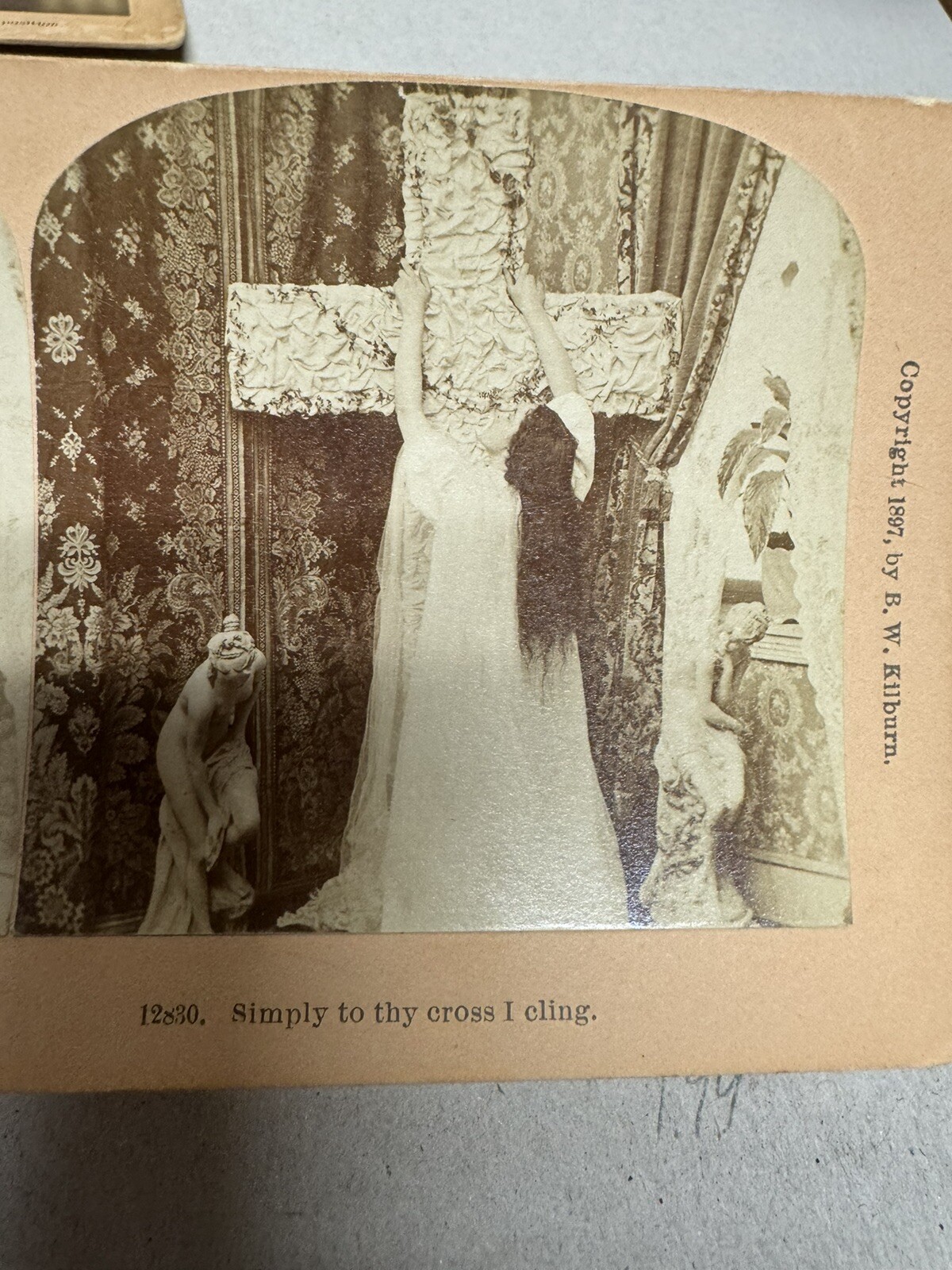 2 Stereoview Cards Of Festival Hall St Louis Simply To Thy Cross I