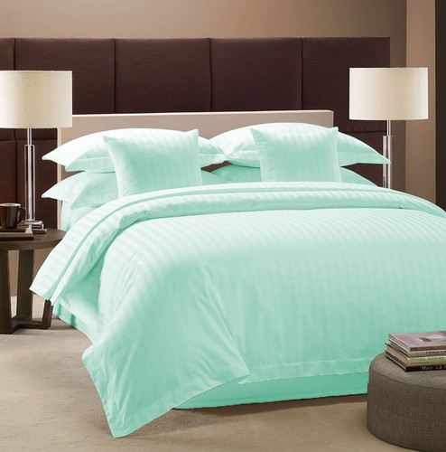 100% Egyptian Cotton 1000-TC 5 piece Striped Duvet Cover Set All Sizes & Colors