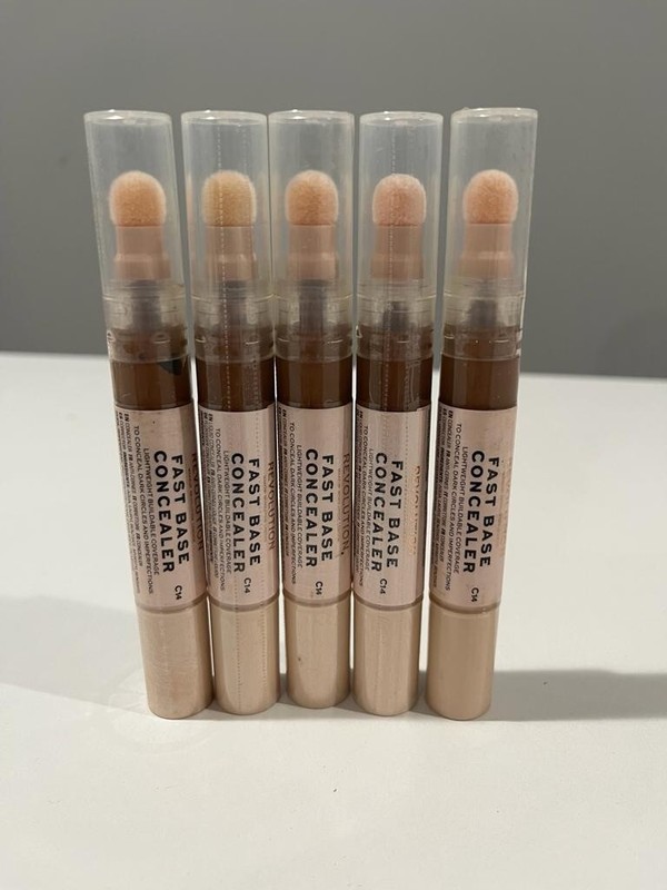 LOT OF 5 PIECES OF REVOLUTION FAST BASE CONCEALER C14 0.15 OZ EACH NEW ANDSEALED