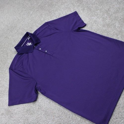 Cutter & Buck CB DryTec Polo Shirt Mens Large Purple Polyester S/S Pullover - Picture 6 of 13