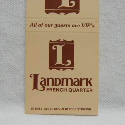 LANDMARK FRENCH QUARTER, LA., REAR STRIKE MATCHBOOK