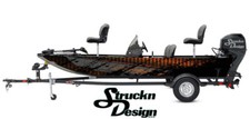 Distressed Black Smudge Orange Rust Fish Bass Boat Black Decal Wrap USA Vinyl