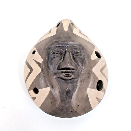 OCARINA Clay Pottery FLUTE Whistle Necklace Terra Cotta Indigenous Aztec Mayan