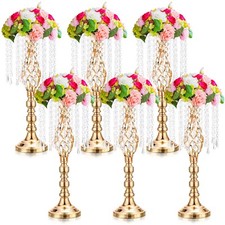 Funrous 6 Pcs Gold Flower Stand Wedding Flower Centerpieces for Tables 19.3 i...