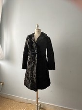 Pelliccia Nera Rasata Rimessa A Modello Cappottino Sagomato Taglia 40/42 It