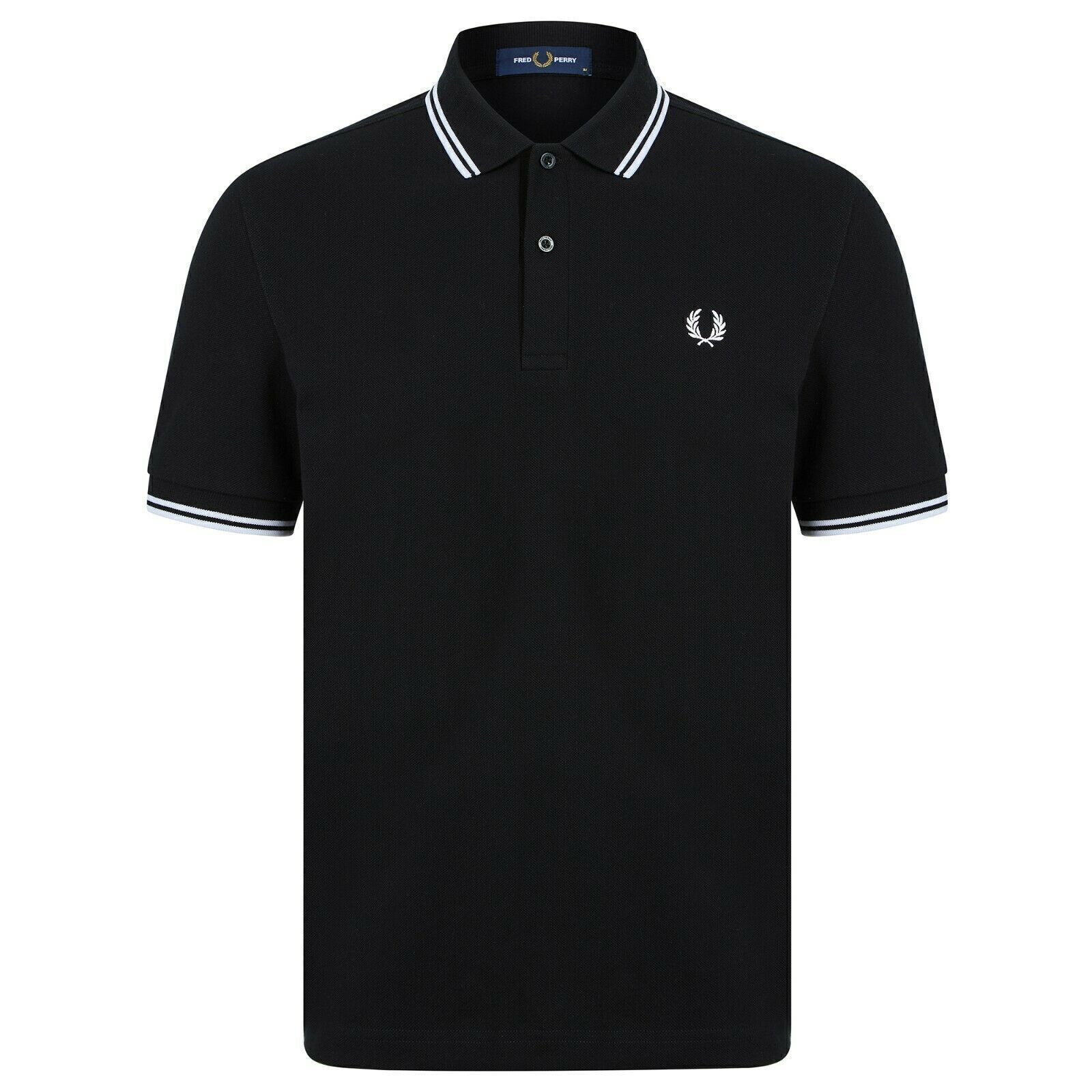 Fred Perry M3600 Short Sleeve Twin Tipped Polo Shirt In Black