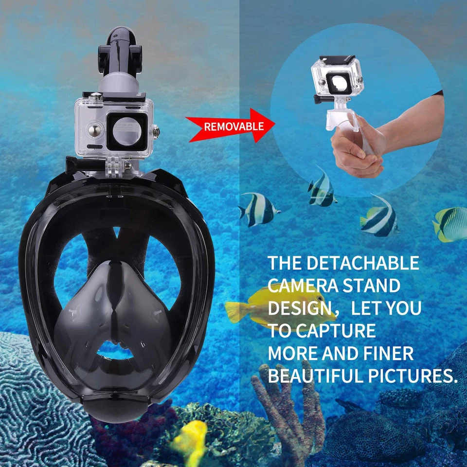 Full Face Snorkel Mask 180° Panoramic View Anti-Fog Anti-Leak Diving Men&Women - image 3 of 4