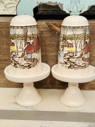 Vintage Johnson Bros The Friendly Village Keramik Salz & Pfefferstreuer Set England - Bild 2 von 12