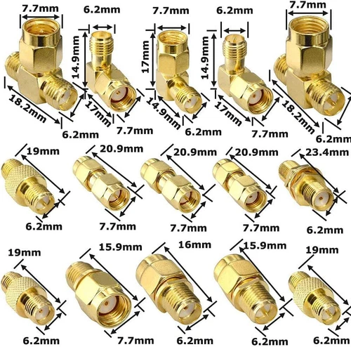 SMA Male, RP SMA, BNC, UV5R Coupler RF Cable Extender Antenna Adapter Connector