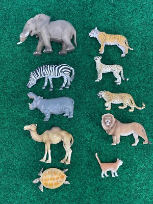 Schleich Safari Lot 10 Animals ELEPHANT Lion Tiger Zebra Camel