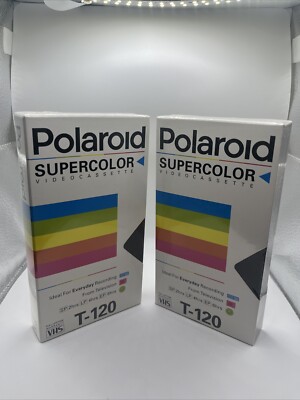 Vintage Polaroid T-120 Factory Sealed  Supercolor Video Cassettes Lot of 2