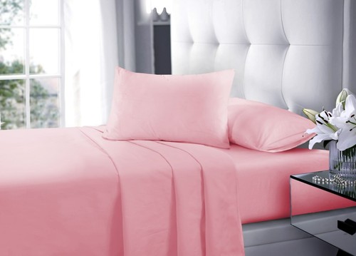Plain Pink Premium Bedding Customisable - Fitted Flat Duvet & Pillowcases - Picture 5 of 19