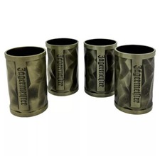 4x Jägermeister Metall Gold Shot Schnaps Limited Becher Glas Rarität 4 Stück