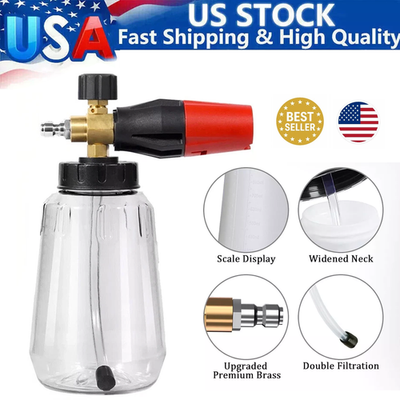 #ad Snow Foam Lance Cannon Soap Bottle Sprayer For Pressure Washer Gun Jet Car Wash $19.98