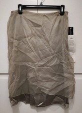 Vtg EMANUEL UNGARO Silk Skirt Taupe Sheer Layered 90s Boho Fairy NWT Size 12/46