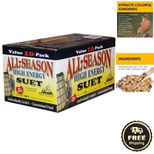 Bird-Shaped Suet Cakes - High Energy, 10-Pack for Thriving Backyard Habitat