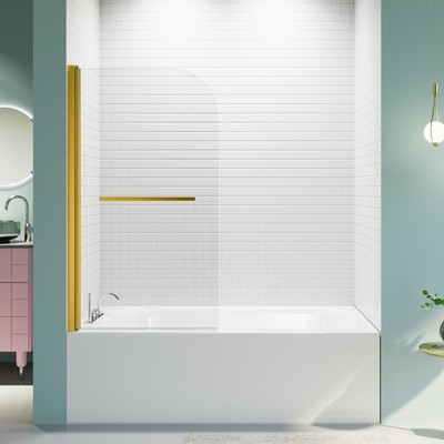 Frameless Shower Door 31x55 Brushed Gold