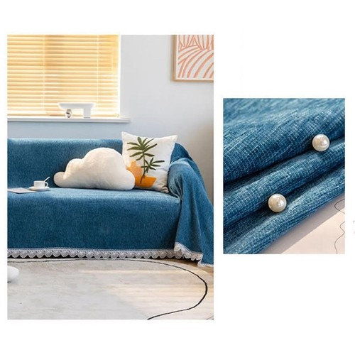 Sectional Sofa Covers, Thick Chenille Sofa Covers, Modern Simple Fringe 8393 - Picture 2 of 6