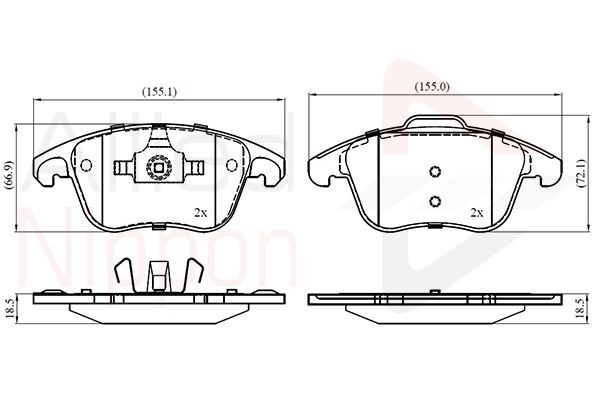 Brake Pad Set For Disc Front Fits Citroën C4 DS Peugeot ALLIED NIPPON ADB01720
