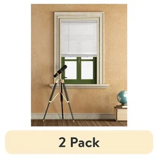Cordless Vinyl Light Filtering Mini Blinds Window Shades 2 Pack White 48 Inch