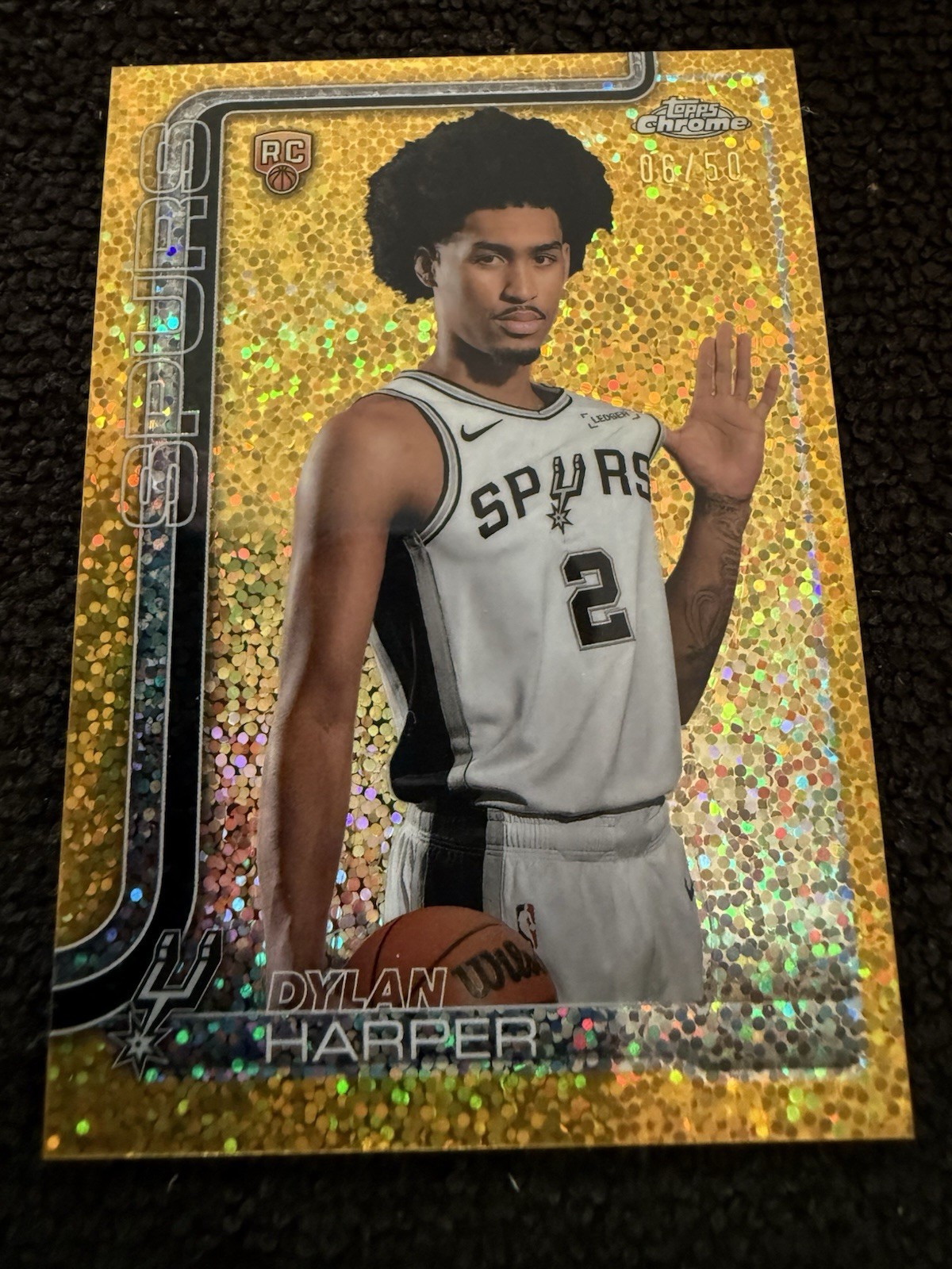 2025-26 Topps Chrome Basketball Dylan Harper Image Variation Gold Speckle /50 RC