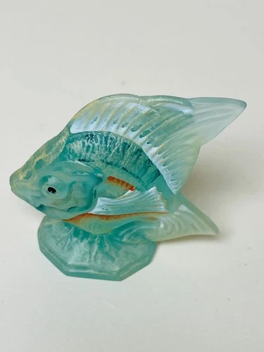 Fenton 95th Anniversary Signed Light Blue Fish Figurine