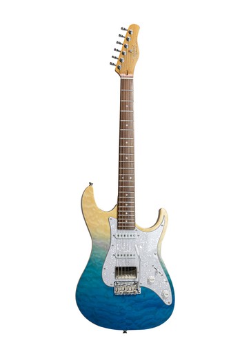 Tagima Stella DW-TBLF-DF/PW E-Gitarre - Transparent Blue - Bild 1 von 11