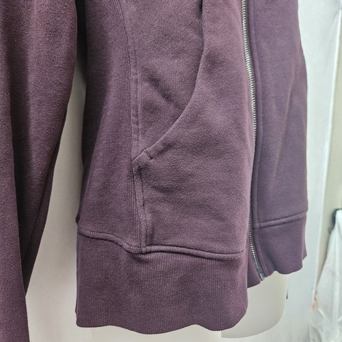 Lululemon Sweater Womens 6 Maroon Scuba Hoodie Full Zip Velvet Floral Athlesuire - Picture 12 of 14