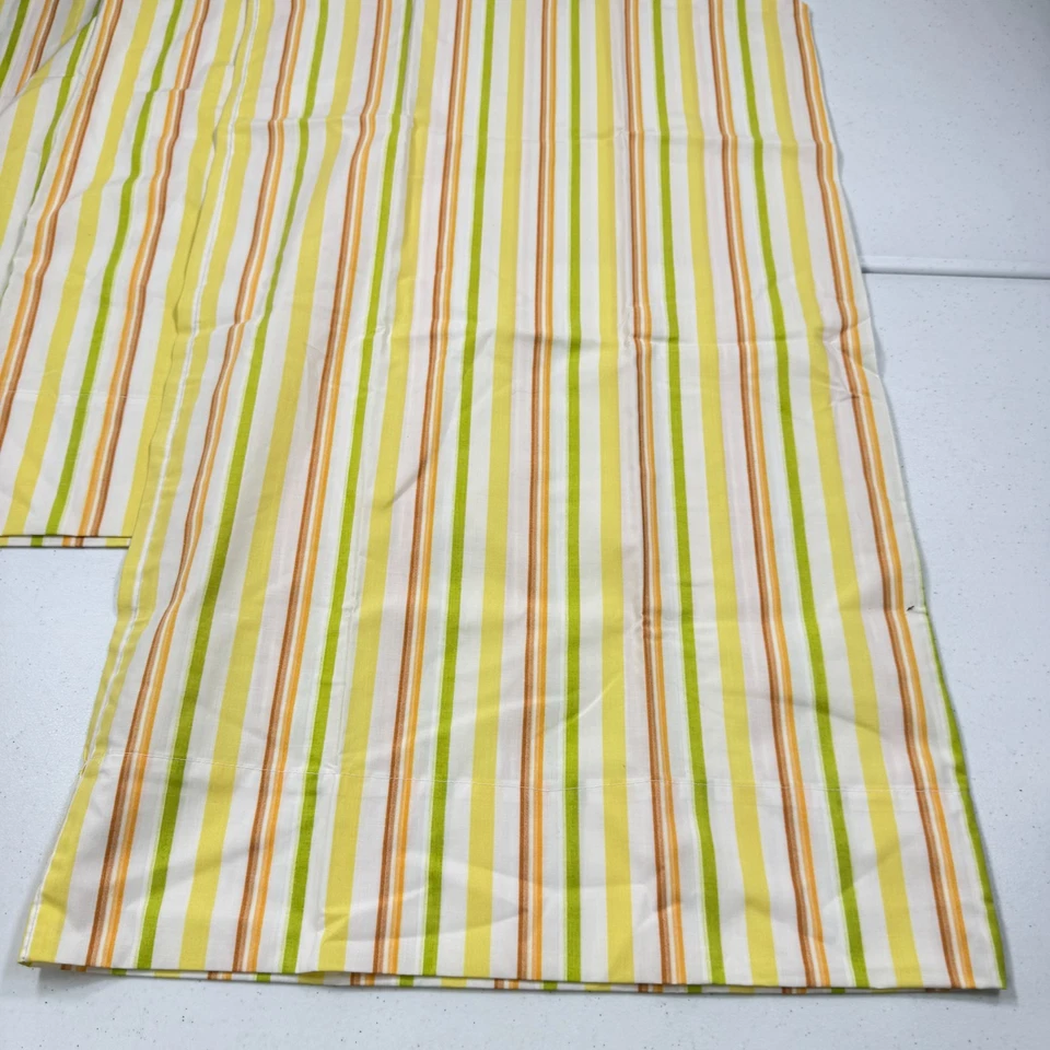 vintage pillowcase standard pair yellow green orange stripes blend mcm retro - Image 3 of 4