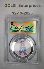 2025 PCGS Ultrabreaks NFL HOF 1oz Silver Oilers Earl Campbell AUTO GOLD LABEL!!!