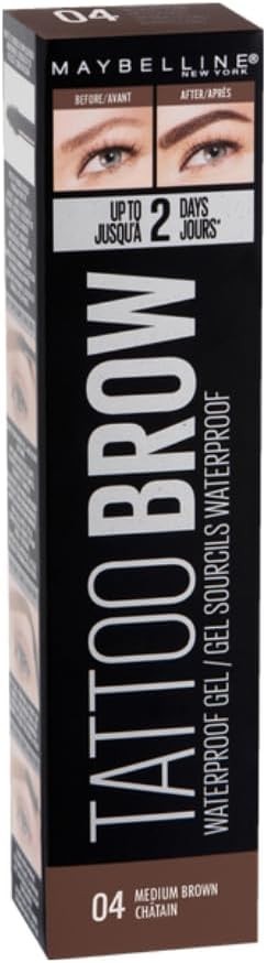 Maybelline Eyebrow, Tattoo Brow Longlasting Waterproof Eyebrow Gel 04 Medium Br