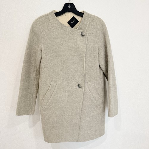 Theory Nyma Coat Light Grey Wool Cashmere Blend Women's Size Small