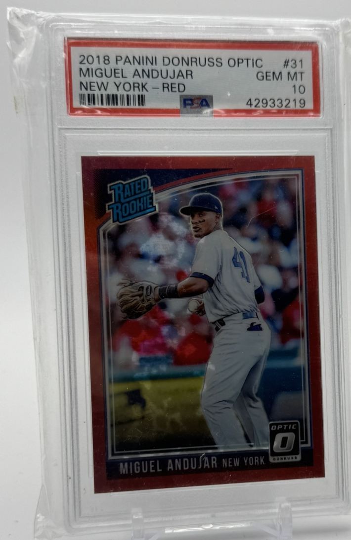 2018 Donruss Optic Rated Rookie Red Miguel Andujar Auto /99 PSA 10 New York