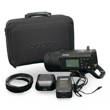 Godox AD400Pro Portable Flash + Charger in Original Black Case – Broken Battery