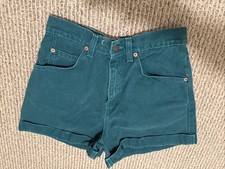 Vintage Levi s 954 Usa Made Cuffed Jean Green Shorts Women Orange Tab Size 7